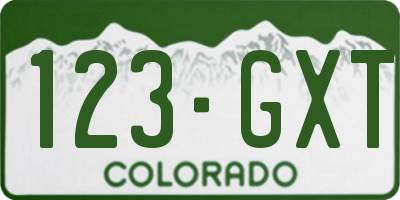 CO license plate 123GXT