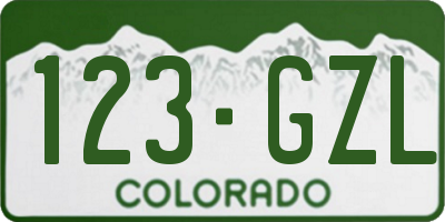 CO license plate 123GZL