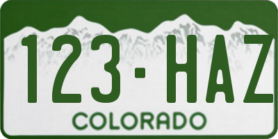 CO license plate 123HAZ