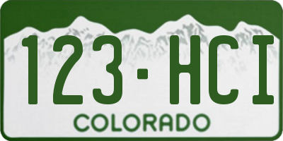 CO license plate 123HCI