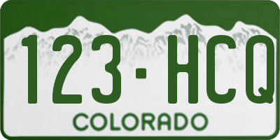 CO license plate 123HCQ