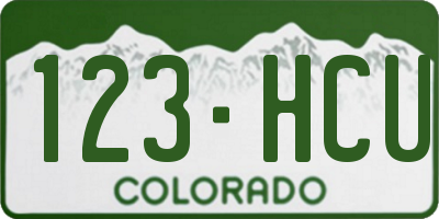 CO license plate 123HCU