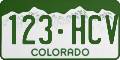 CO license plate 123HCV