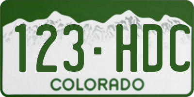 CO license plate 123HDC