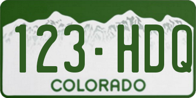 CO license plate 123HDQ