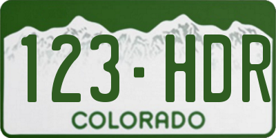 CO license plate 123HDR