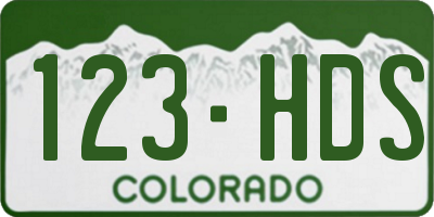CO license plate 123HDS