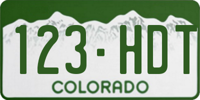 CO license plate 123HDT
