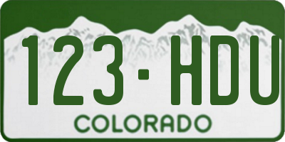 CO license plate 123HDU