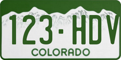 CO license plate 123HDV