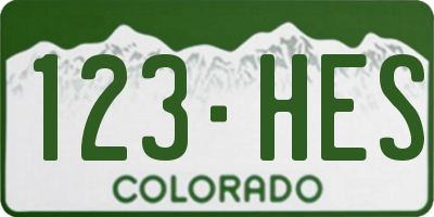 CO license plate 123HES