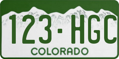 CO license plate 123HGC