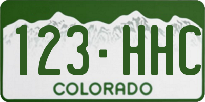 CO license plate 123HHC