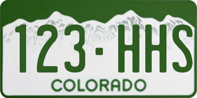 CO license plate 123HHS