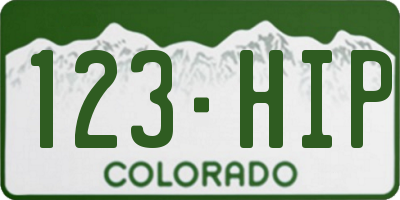 CO license plate 123HIP