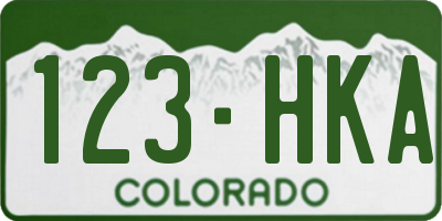 CO license plate 123HKA