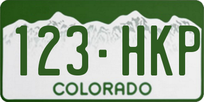 CO license plate 123HKP