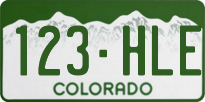 CO license plate 123HLE