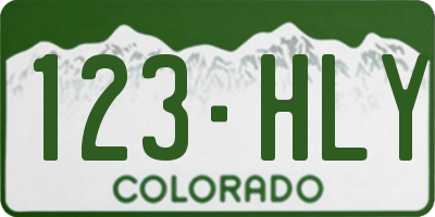 CO license plate 123HLY