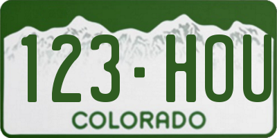 CO license plate 123HOU