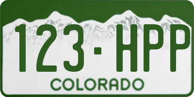 CO license plate 123HPP