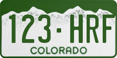 CO license plate 123HRF