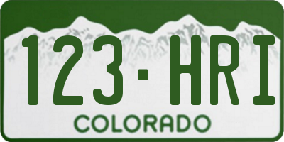 CO license plate 123HRI