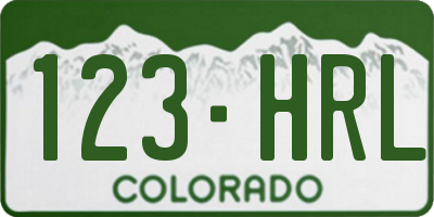CO license plate 123HRL