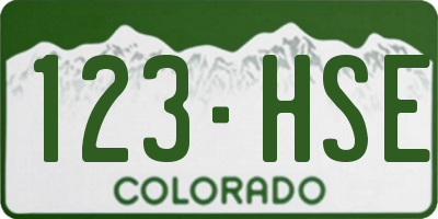 CO license plate 123HSE