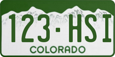 CO license plate 123HSI