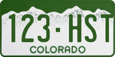 CO license plate 123HST