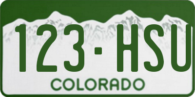 CO license plate 123HSU