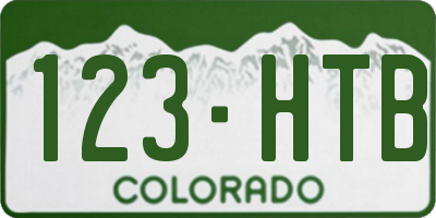 CO license plate 123HTB