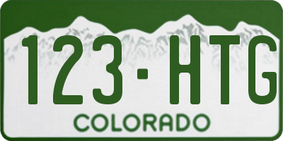 CO license plate 123HTG