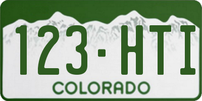 CO license plate 123HTI