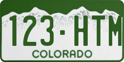 CO license plate 123HTM