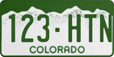 CO license plate 123HTN