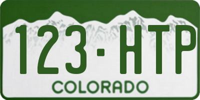 CO license plate 123HTP