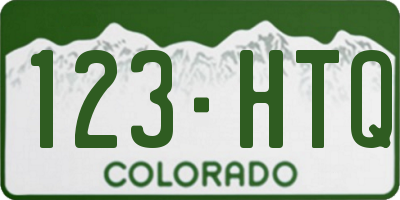 CO license plate 123HTQ
