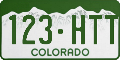 CO license plate 123HTT