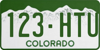 CO license plate 123HTU