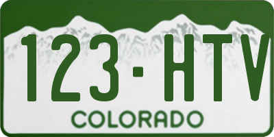 CO license plate 123HTV