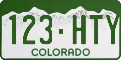 CO license plate 123HTY