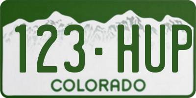 CO license plate 123HUP