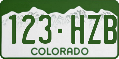CO license plate 123HZB