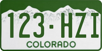 CO license plate 123HZI