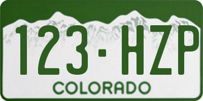 CO license plate 123HZP