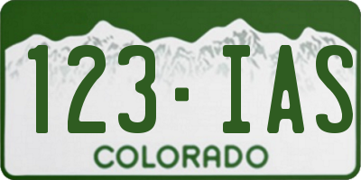 CO license plate 123IAS