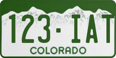 CO license plate 123IAT