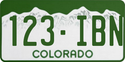 CO license plate 123IBN